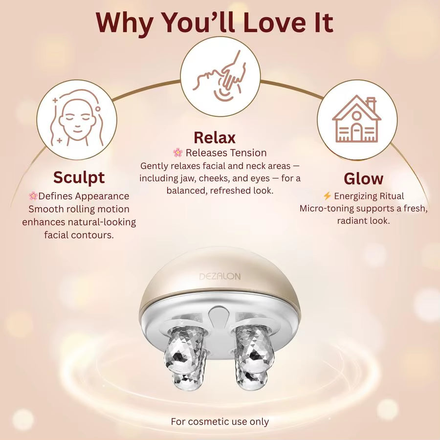 Facial Device, Face Massager Tool, Eye and Neck Massager, Face Roller, Beauty Tools for Relaxing Facial Massage and Skin Care Ro