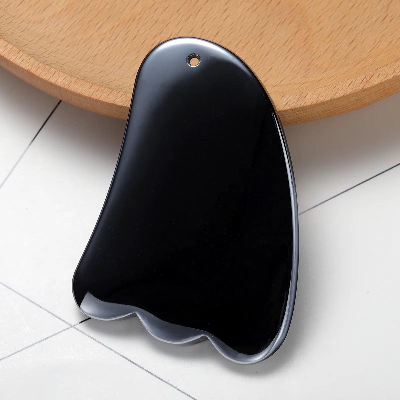 Terahertz Gua Sha Massage Tool Natural Jade Guasha Facial Massager Gouache Scraper Stone for Face Neck Body SPA Beauty Scraping