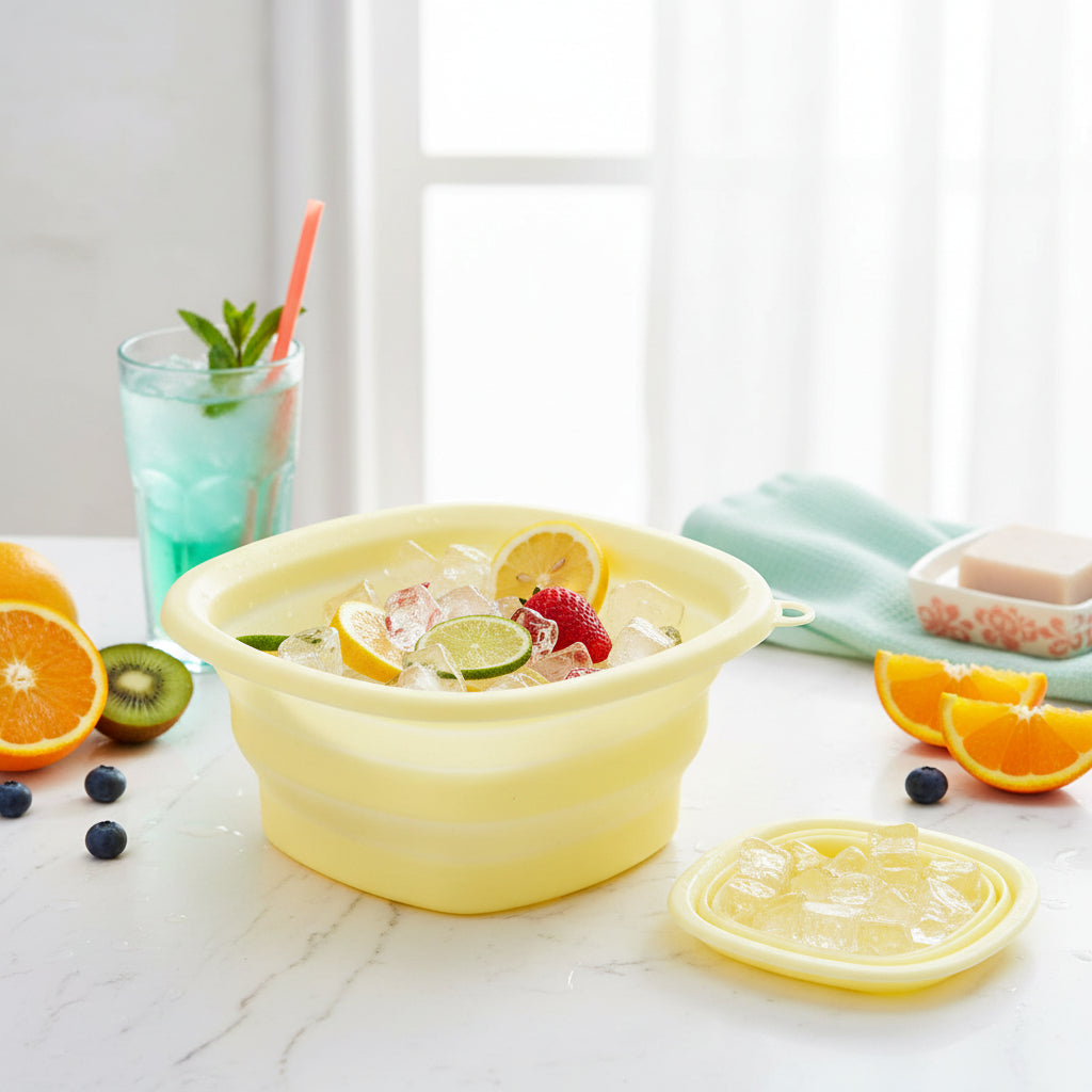 Collapsible Silicone Face Ice Bath Tray Cold Therapy for Facial Puffiness Portable Cryo Skin Tool Travel Beauty Bowl Facial Tool