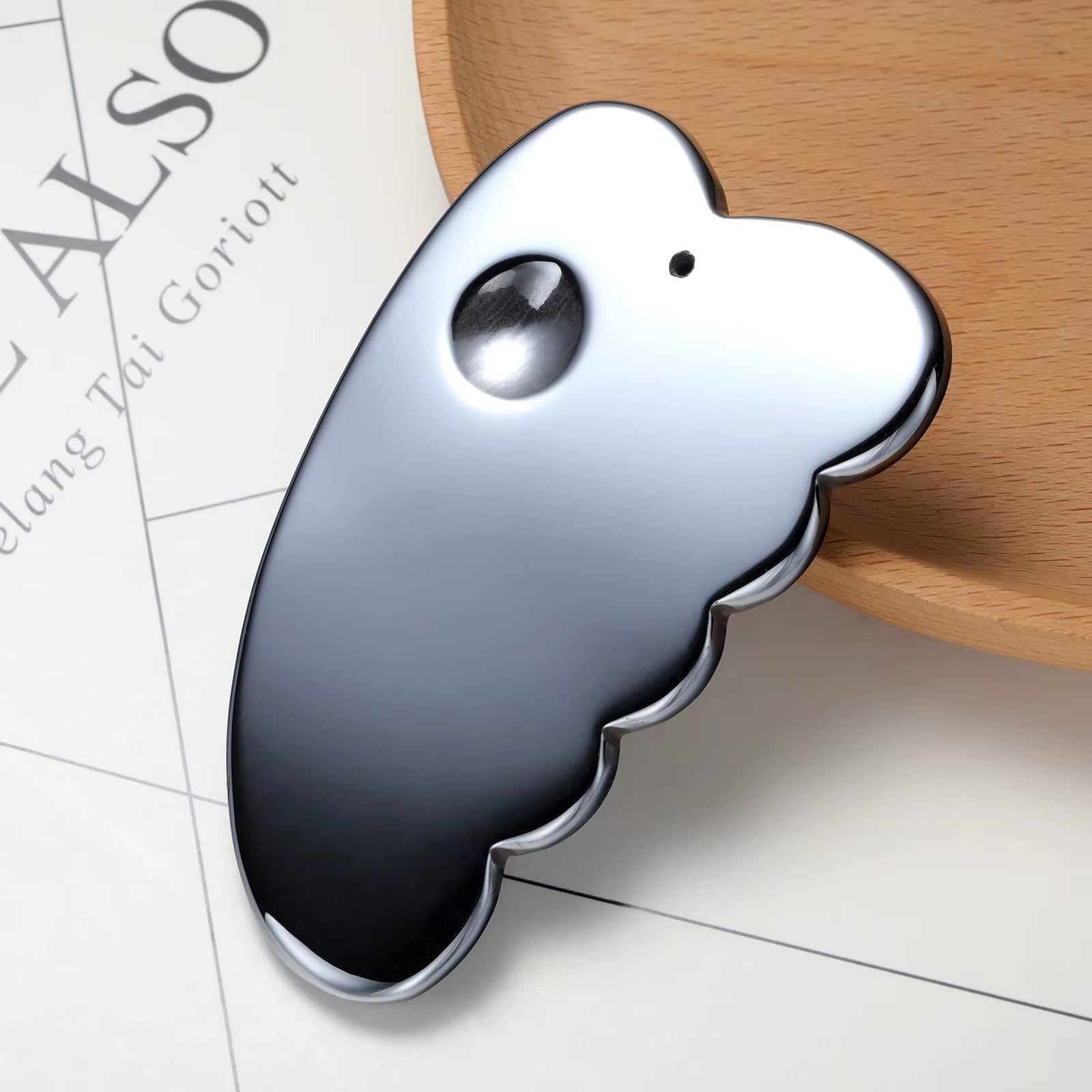 Terahertz Gua Sha Massage Tool Natural Jade Guasha Facial Massager Gouache Scraper Stone for Face Neck Body SPA Beauty Scraping