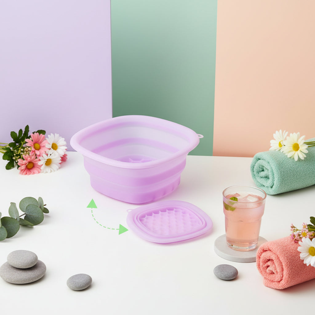 Collapsible Silicone Face Ice Bath Tray Cold Therapy for Facial Puffiness Portable Cryo Skin Tool Travel Beauty Bowl Facial Tool