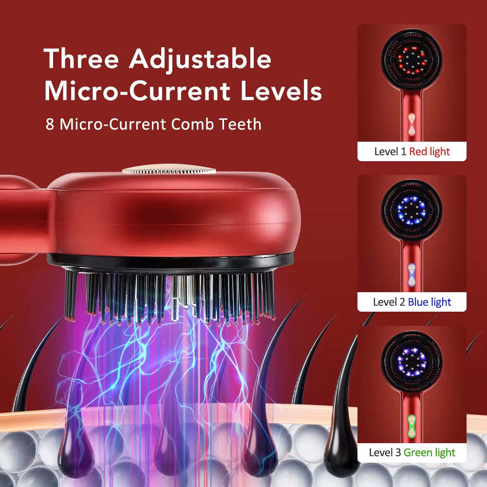 Electric Head Kneading Massage Comb Scalp Relax Massager Oil Applicator Hair Growth Comb Hairbrush Essence Oil Nourishes Scalp