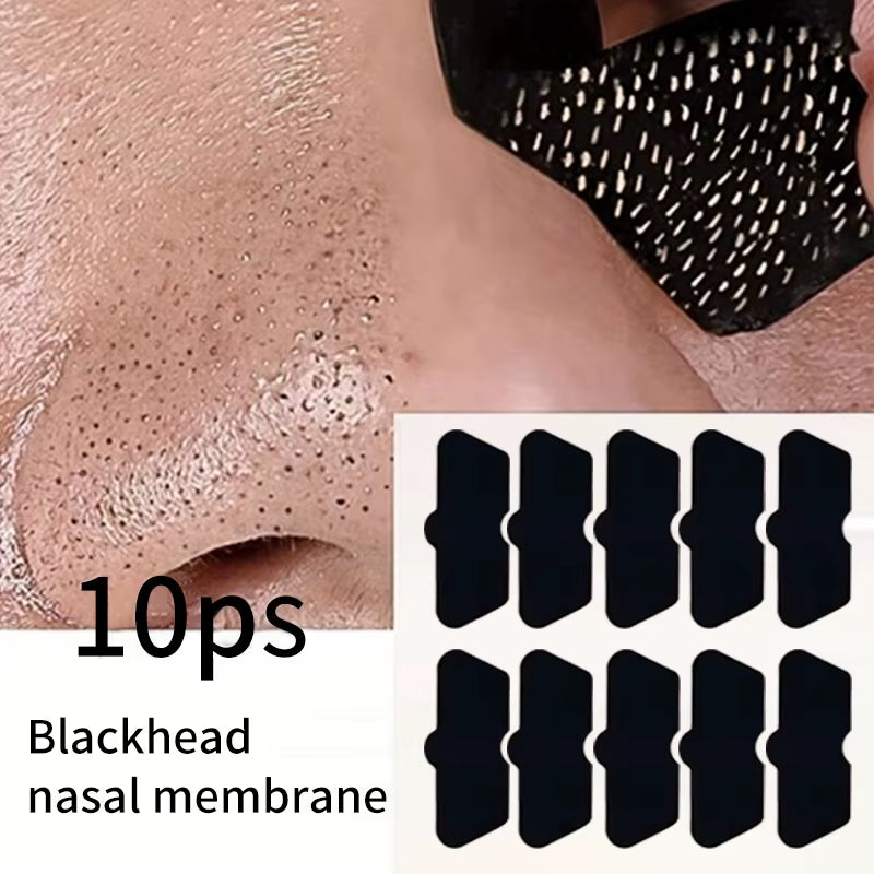 10Pcs Blackhead Nose Strips Deep Cleansing Nasal Spot Cleanse Pores Facial Dot Stickers Nose Mask Shill for Acne & Black Head