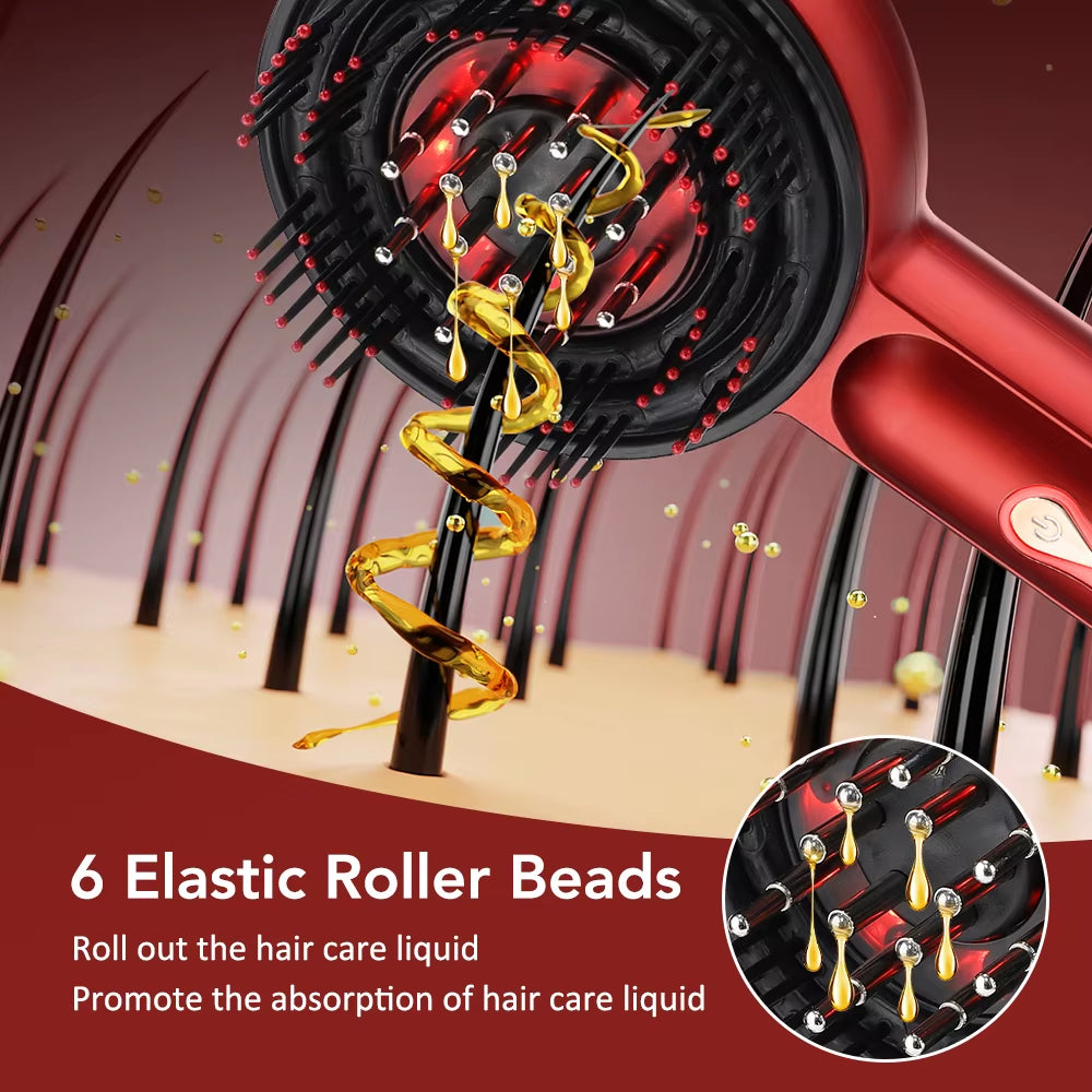 Electric Head Kneading Massage Comb Scalp Relax Massager Oil Applicator Hair Growth Comb Hairbrush Essence Oil Nourishes Scalp