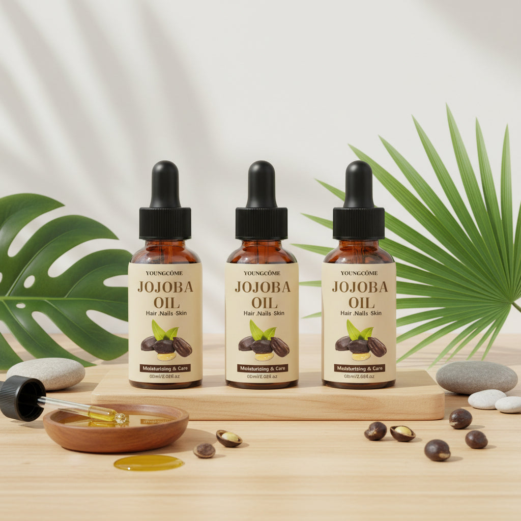 Organic Jojoba Oil, Pure Moisturizing Oil for Face, Hair, Skin Nails | Natural Cold Pressed Hexane Free Carrier Oil Hair Relaxer