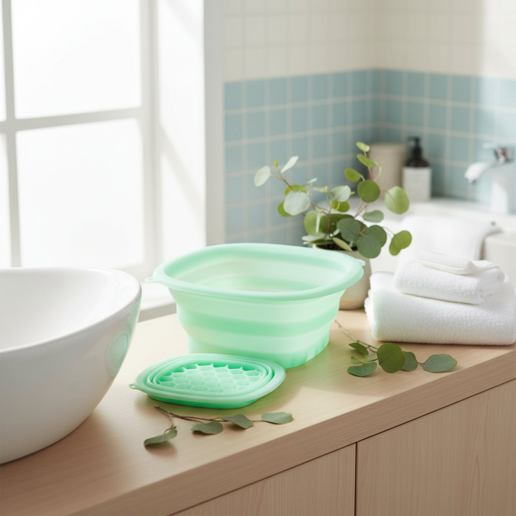 Collapsible Silicone Face Ice Bath Tray Cold Therapy for Facial Puffiness Portable Cryo Skin Tool Travel Beauty Bowl Facial Tool