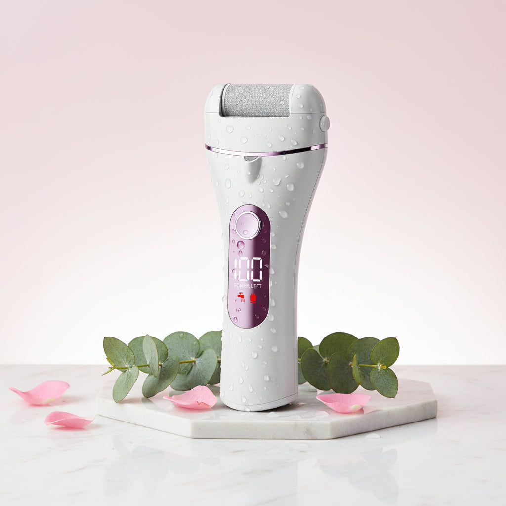 Electric Callus Remover for Feet, Portable Foot File with 18-In-1 Kit, Waterproof, 3 Roller Heads, 2 Speeds