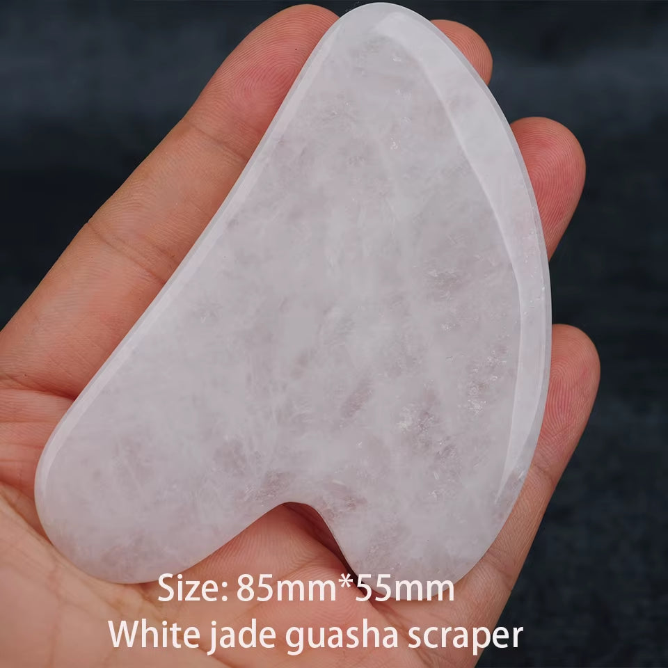 Natural Jade Gua Sha Stone Massage Grey Agate Guasha Plate Jade Face Massager Scrapers Beauty Tools for Face Neck Back Body