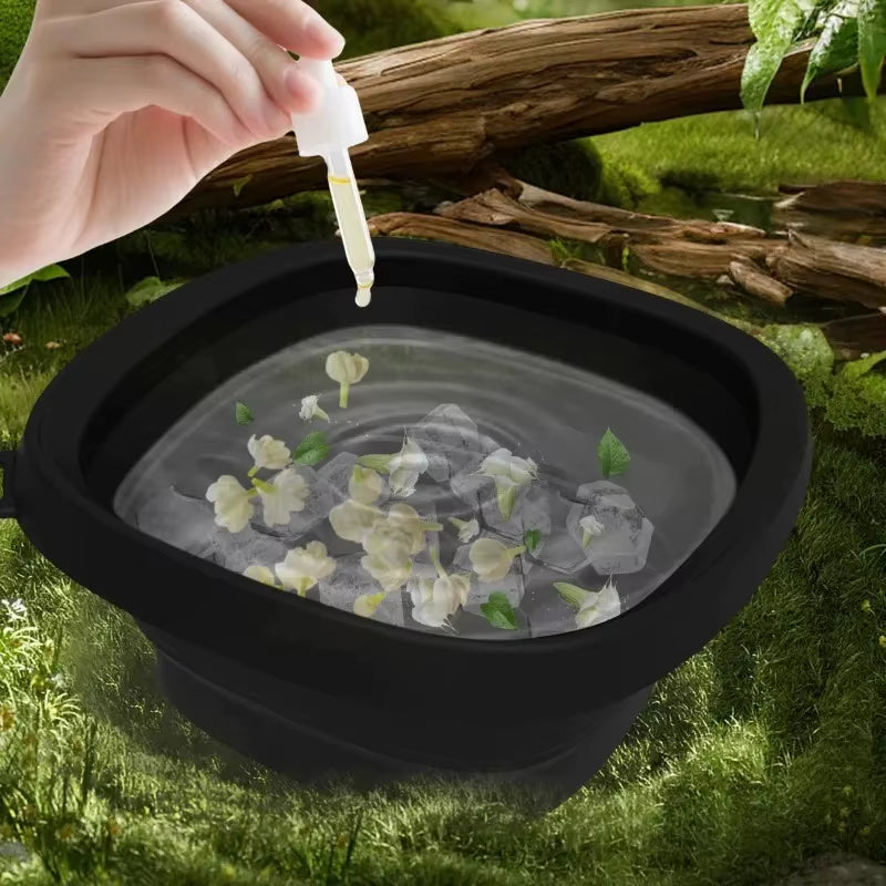 Collapsible Silicone Face Ice Bath Tray Cold Therapy for Facial Puffiness Portable Cryo Skin Tool Travel Beauty Bowl Facial Tool