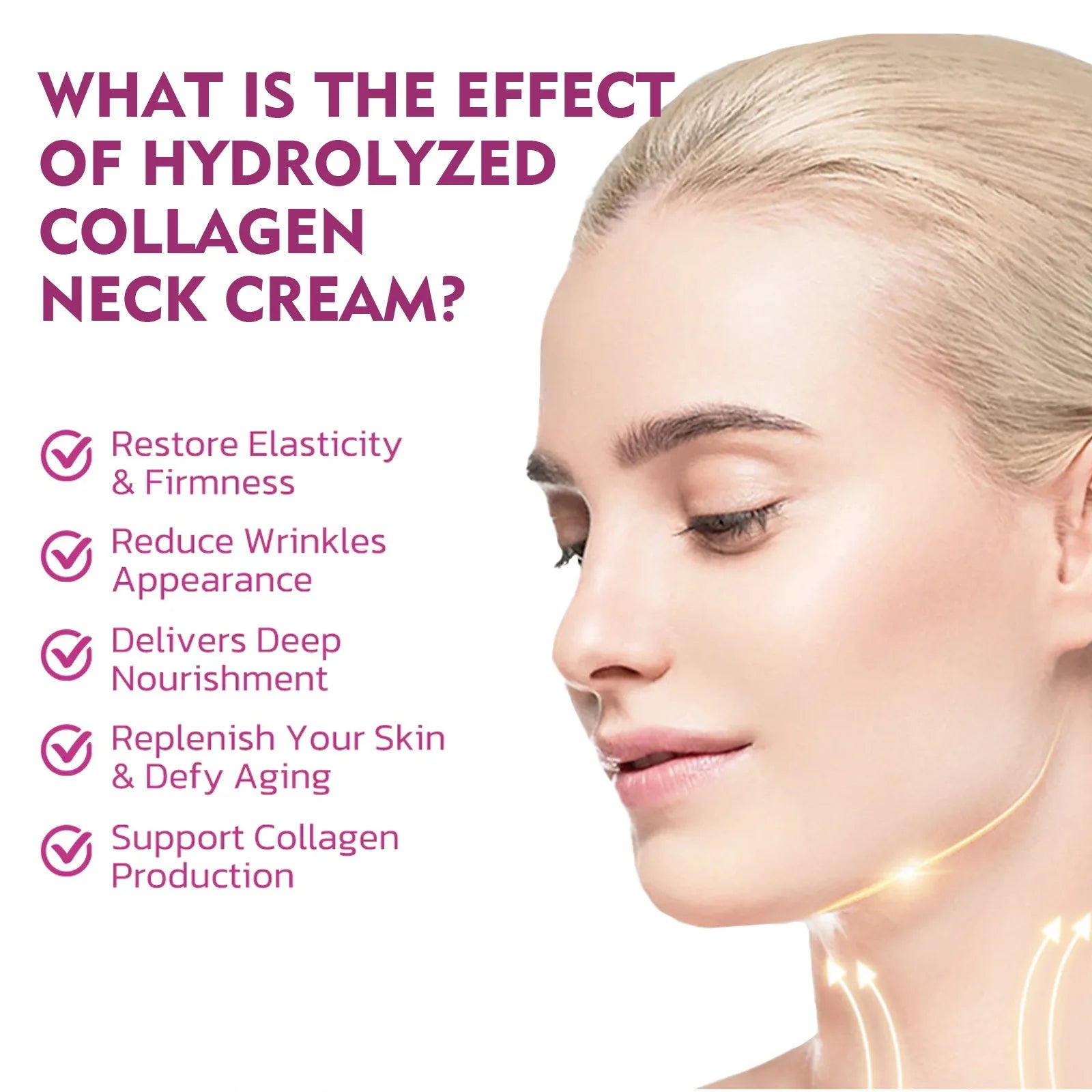 Neck Lines Protein Cream Collagen Eliminate Neck Fine Lines Anti-Ageing Lift Rejuvenation Nourish Eliminate Double Chin Skincare
