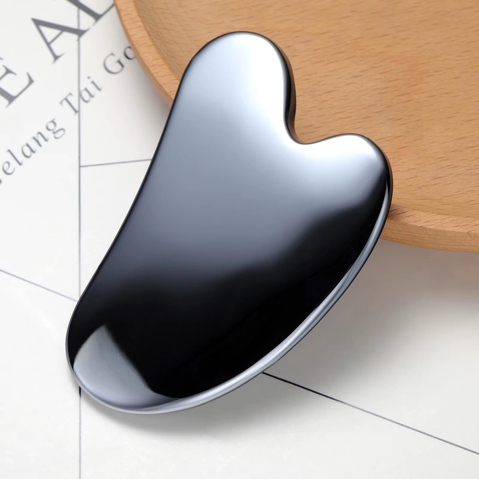 Terahertz Gua Sha Massage Tool Natural Jade Guasha Facial Massager Gouache Scraper Stone for Face Neck Body SPA Beauty Scraping