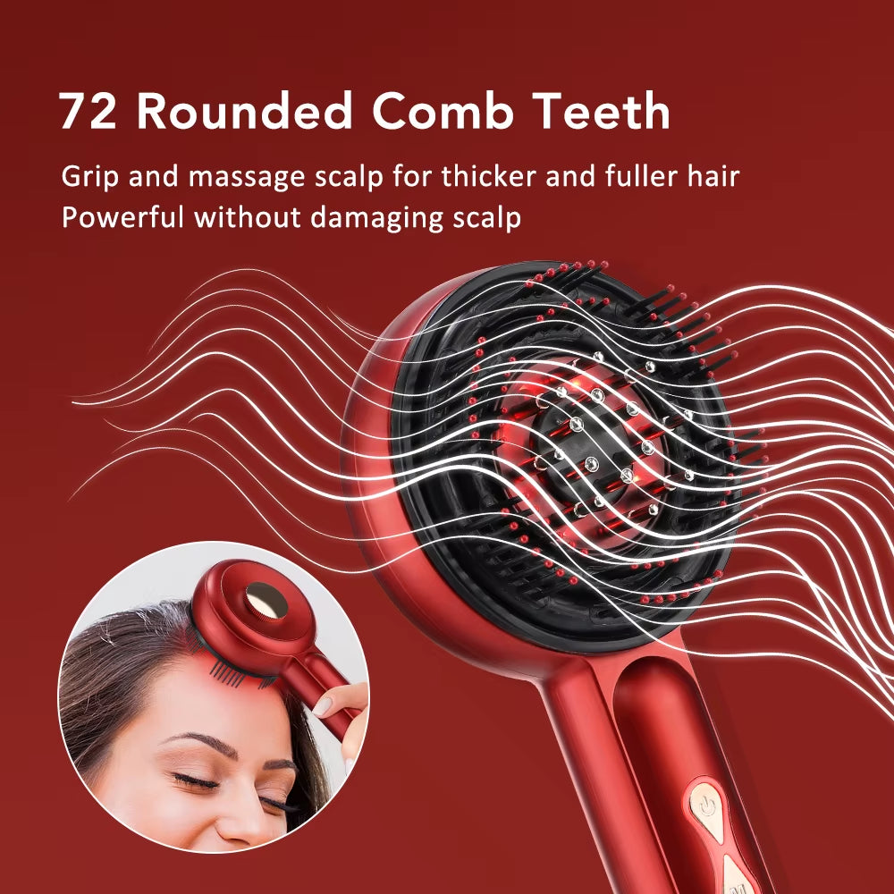 Electric Head Kneading Massage Comb Scalp Relax Massager Oil Applicator Hair Growth Comb Hairbrush Essence Oil Nourishes Scalp