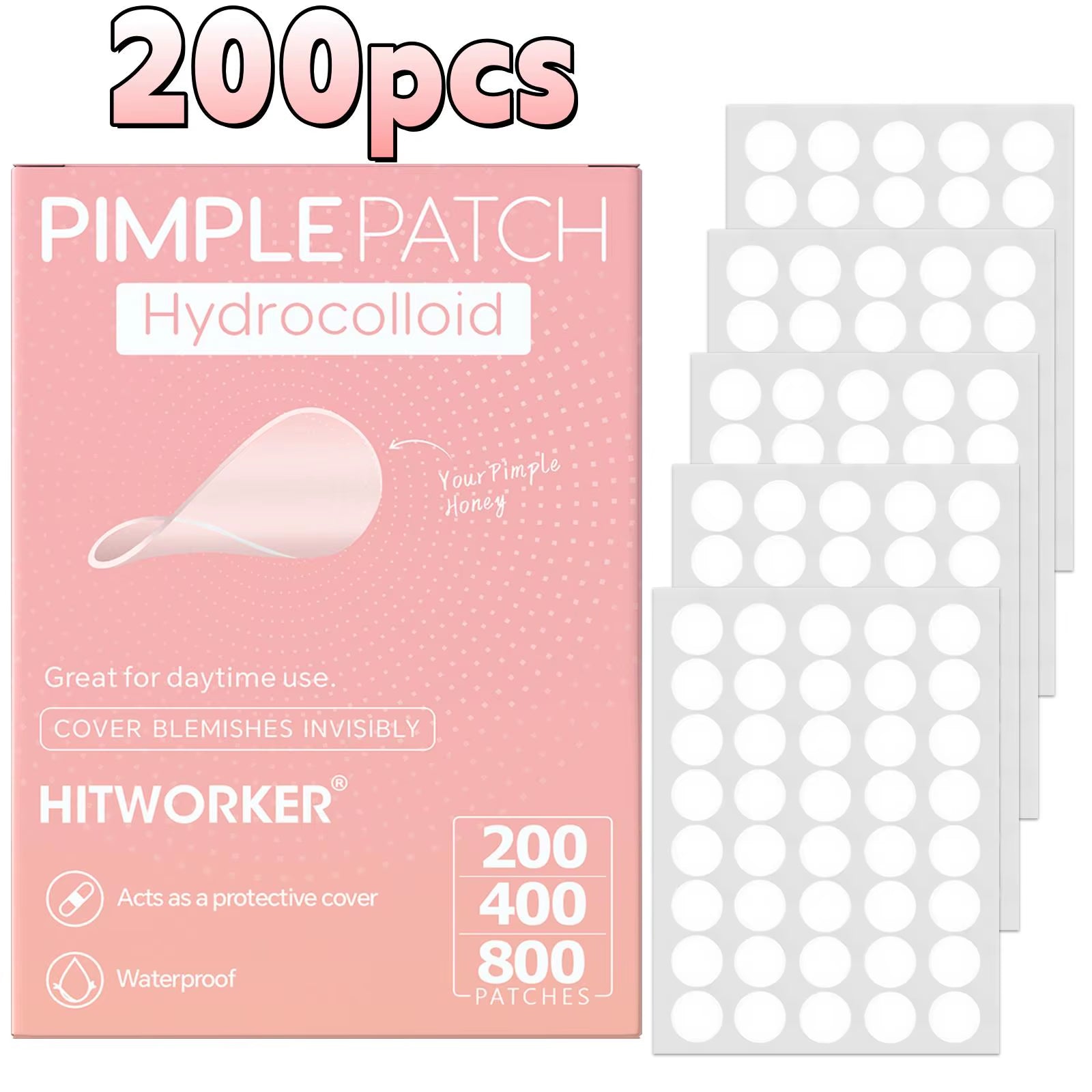 800/400/200 Pieces/Box of Acne Patches - Non-Alcoholic, Used to Absorb Acne Secretions, Non Irritating, Essential for Acne Care