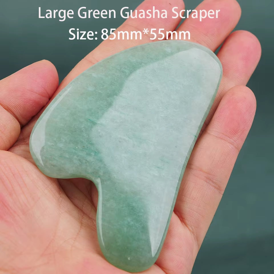 Natural Jade Gua Sha Stone Massage Grey Agate Guasha Plate Jade Face Massager Scrapers Beauty Tools for Face Neck Back Body