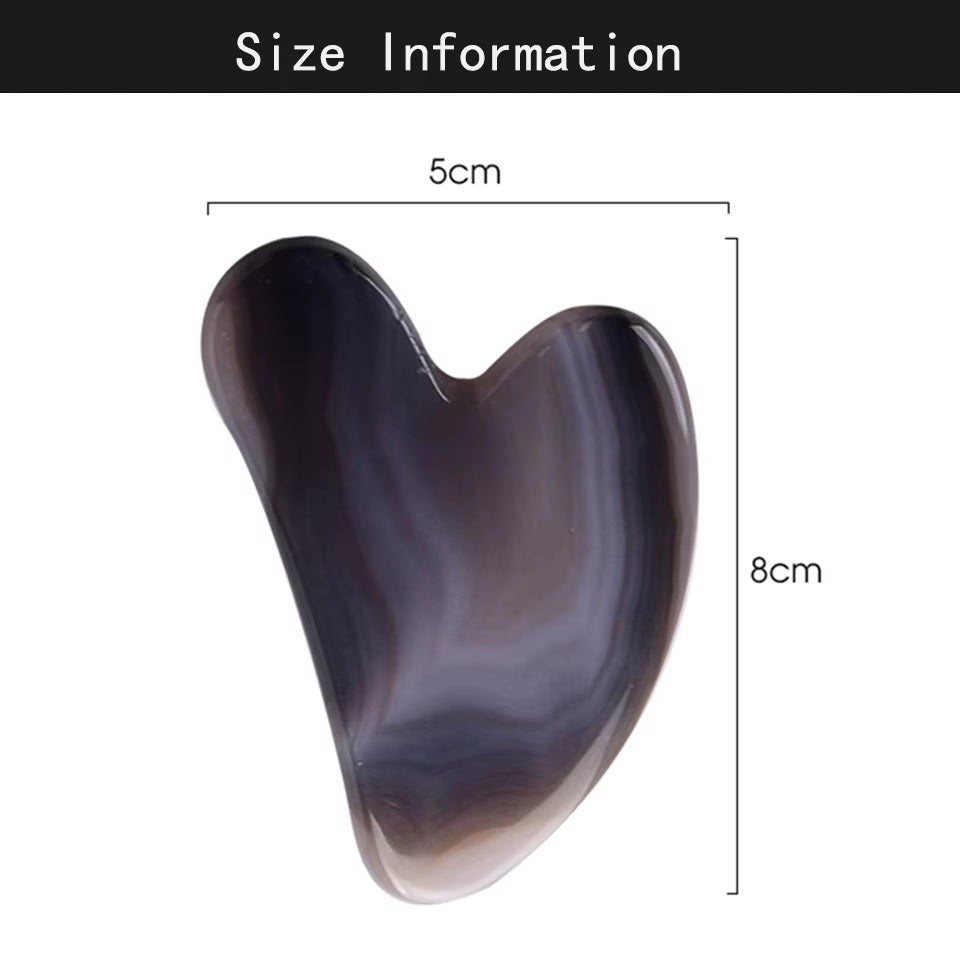 Natural Jade Gua Sha Stone Massage Grey Agate Guasha Plate Jade Face Massager Scrapers Beauty Tools for Face Neck Back Body